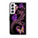 Samsung Galaxy S22 Crystal 3D Shockproof Protective Leather Phone Case - Purple Flower Butterfly