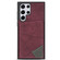 Samsung Galaxy S22 Ultra 5G Line Card Holder Phone Case - Wine Red
