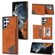 Samsung Galaxy S22 Ultra 5G Line Card Holder Phone Case - Brown