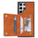 Samsung Galaxy S22 Ultra 5G Line Card Holder Phone Case - Brown