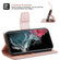 Samsung Galaxy S22 Ultra 5G Litchi Texture Magnetic Detachable Wallet Leather Phone Case - Rose Gold