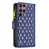 Samsung Galaxy S22 Ultra 5G Diamond Lattice Zipper Wallet Leather Flip Phone Case - Blue