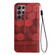 Samsung Galaxy S22 Ultra 5G Football Texture Magnetic Leather Flip Phone Case - Red