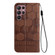 Samsung Galaxy S22 Ultra 5G Football Texture Magnetic Leather Flip Phone Case - Brown