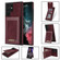 Samsung Galaxy S22 Ultra 5G N.Bekus Vertical Flip Card Slot RFID Phone Case - Wine Red