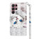 Samsung Galaxy S22 Ultra 5G 3D Painted Leather Phone Case - Reflection White Cat