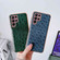 Samsung Galaxy S22 Ultra 5G Genuine Leather Ostrich Texture Series Nano Electroplating Phone Case - Black