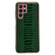Samsung Galaxy S22 Ultra 5G Genuine Leather Weilai Series Nano Electroplating Phone Case - Green