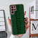 Samsung Galaxy S22 Ultra 5G Genuine Leather Weilai Series Nano Electroplating Phone Case - Green