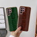 Samsung Galaxy S22 Ultra 5G Genuine Leather Weilai Series Nano Electroplating Phone Case - Green