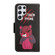 Samsung Galaxy S22 Ultra 5G Painted Pattern Horizontal Flip Leather Phone Case - Red Bear