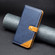 Samsung Galaxy S22 Ultra 5G Color Matching Double Sewing Thread Leather Phone Case - Blue