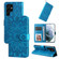Samsung Galaxy S22 Ultra 5G Embossed Sunflower Leather Phone Case - Blue