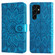 Samsung Galaxy S22 Ultra 5G Embossed Sunflower Leather Phone Case - Blue