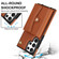 Samsung Galaxy S22 Ultra 5G RFID Card Slot Leather Phone Case with Long Lanyard - Brown