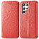 Samsung Galaxy S22 Ultra 5G Blooming Mandala Embossed Magnetic Horizontal Flip Leather Case with Holder & Card Slots & Wallet - Red