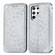 Samsung Galaxy S22 Ultra 5G Blooming Mandala Embossed Magnetic Horizontal Flip Leather Case with Holder & Card Slots & Wallet - Silver