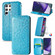 Samsung Galaxy S22 Ultra 5G Blooming Mandala Embossed Magnetic Horizontal Flip Leather Case with Holder & Card Slots & Wallet - Blue