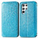 Samsung Galaxy S22 Ultra 5G Blooming Mandala Embossed Magnetic Horizontal Flip Leather Case with Holder & Card Slots & Wallet - Blue