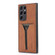 Samsung Galaxy S22 Ultra 5G Denior DV Elastic Card PU Back Cover Phone Case - Brown