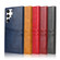 Samsung Galaxy S22 Ultra 5G Fierre Shann Retro Oil Wax Texture PU Leather Phone Case with Card Slots - Red