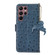 Samsung Galaxy S22 Ultra 5G Ostrich Pattern Genuine Leather RFID Phone Case - Blue