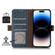 Samsung Galaxy S22 Ultra 5G Ostrich Pattern Genuine Leather RFID Phone Case - Blue