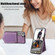 Samsung Galaxy S22 Ultra 5G Rhombic Texture RFID Phone Case with Lanyard & Mirror - Purple