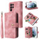 Samsung Galaxy S22 Ultra 5G Multifunctional Card Slot Zipper Wallet Leather Phone Case - Rose Gold