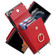 Samsung Galaxy S22 Ultra 5G Ring Holder RFID Card Slot Phone Case with Long Lanyard - Red