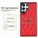 Samsung Galaxy S22 Ultra 5G Rhombic PU Leather Phone Case with Ring Holder - Red