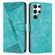 Samsung Galaxy S22 Ultra 5G Dream Triangle Leather Phone Case with Lanyard - Green