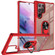 Samaung Galaxy S22 Ultra 5G Shockproof Transparent TPU + Acrylic Protective Case with Ring Holder - Red