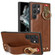Samsung Galaxy S22 Ultra 5G Wristband Leather Back Phone Case - Brown