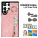 Samsung Galaxy S22 Ultra 5G Retro Ring and Zipper RFID Card Slot Phone Case - Pink