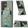 Samsung Galaxy S22 Ultra 5G Carbon Fiber Wallet Flip Card K-shaped Holder Phone Case - Green