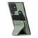 Samsung Galaxy S22 Ultra 5G Carbon Fiber Wallet Flip Card K-shaped Holder Phone Case - Green