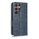 Samsung Galaxy S22 Ultra 5G Symmetrical Triangle Leather Phone Case - Blue