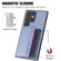 Samsung Galaxy S22 Ultra 5G Carbon Fiber Magnetic Card Wallet Bag Phone Case - Blue