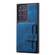 Samsung Galaxy S22 Ultra 5G Skin Feel Dream Anti-theft Brush Shockproof Portable Skin Card Bag Phone Case - Peacock Blue