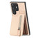 Samsung Galaxy S22 Ultra 5G Carbon Fiber Vertical Flip Zipper Wallet Phone Case - Khaki