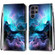 Samsung Galaxy S22 Ultra 5G Coloured Drawing Cross Texture Horizontal Flip Leather Phone Case with Holder & Card Slots & Wallet & Lanyard - Colorful Clouds