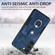 Samsung Galaxy S22 Ultra 5G Retro Skin-feel Ring Card Wallet Phone Case - Blue