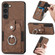 Samsung Galaxy S22 Ultra 5G Retro Skin-feel Ring Card Wallet Phone Case - Brown