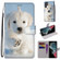 Samsung Galaxy S22 Ultra 5G Coloured Drawing Cross Texture Horizontal Flip Leather Phone Case with Holder & Card Slots & Wallet & Lanyard - Snow Puppy