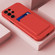 Samsung Galaxy S22 Ultra 5G Skin Feel Card Contrast Color Button TPU Phone Case - Red Samsung Galaxy S22 Ultra 5G Skin Feel Card Contrast Color Button TPU Phone Case - Red