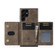 Samsung Galaxy S22 Ultra 5G DG.MING M2 Series 3-Fold Multi Card Bag Back Cover Phone Case - Coffee