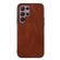 Samsung Galaxy S22 Ultra 5G Genuine Leather Double Color Crazy Horse Phone Case - Brown