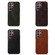 Samsung Galaxy S22 Ultra 5G Genuine Leather Double Color Crazy Horse Phone Case - Brown