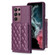Samsung Galaxy S22 Ultra 5G Horizontal Wallet Rhombic Leather Phone Case - Dark Purple
